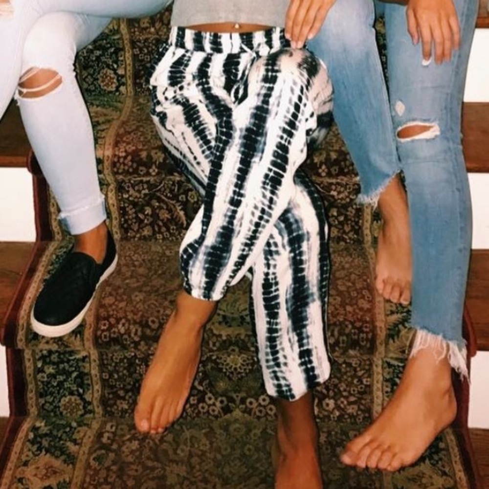 T.J.Maxx Dark Blue and White Tie-Dye Joggers